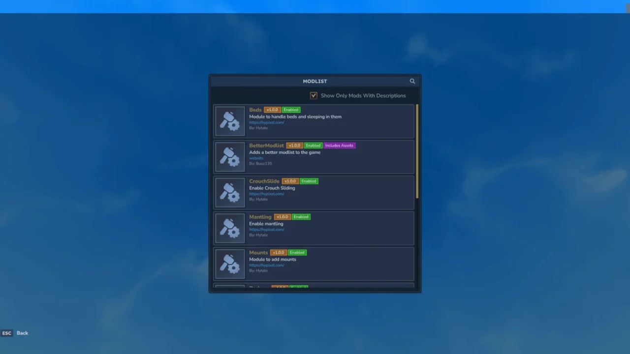 Better Modlist for Hytale