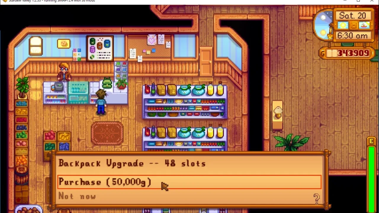 Bigger Backpack for Stardew Valley