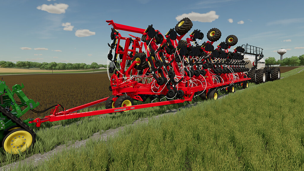 Bourgault 3420-100 Paralink Hoe Drill + 71300 Air Cart para Farming Simulator 22