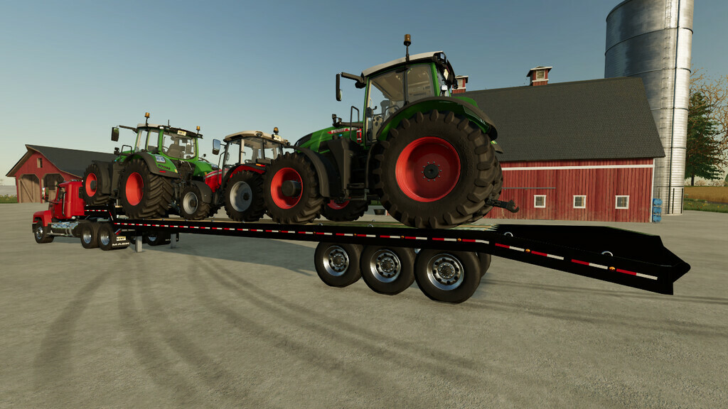 53′ Dropdeck Trailer Autoload Bales para Farming Simulator 22