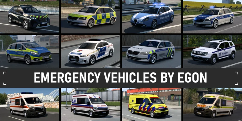 Emergency vehicles by Egon for Euro Truck Simulator 2