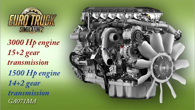 Engine & Transmission (GA071MA): motores de 1500 y 3000 CV para Euro Truck Simulator 2