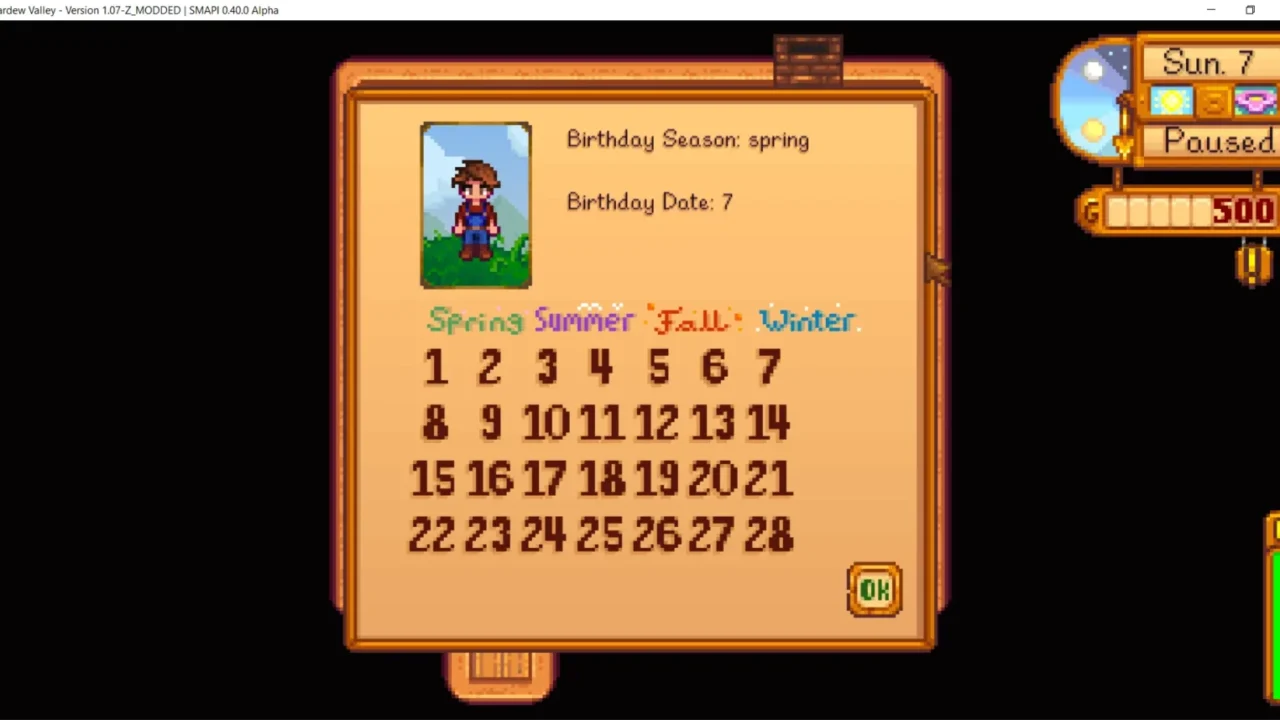 Happy Birthday for Stardew Valley