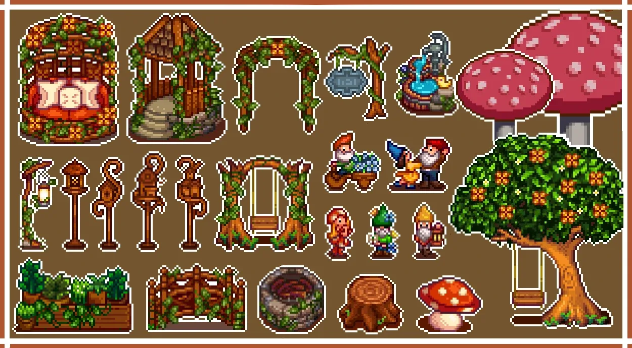 HxW Fairy Garden Furniture for Stardew Valley