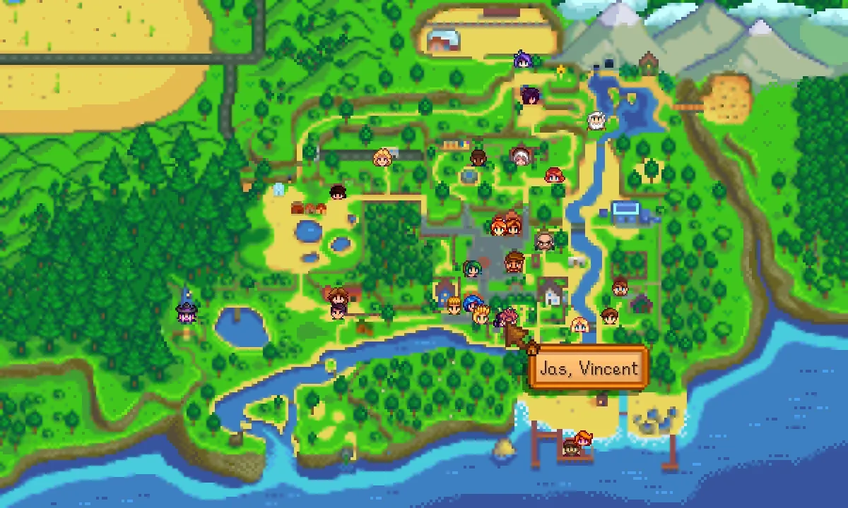 NPC Map Locations for Stardew Valley