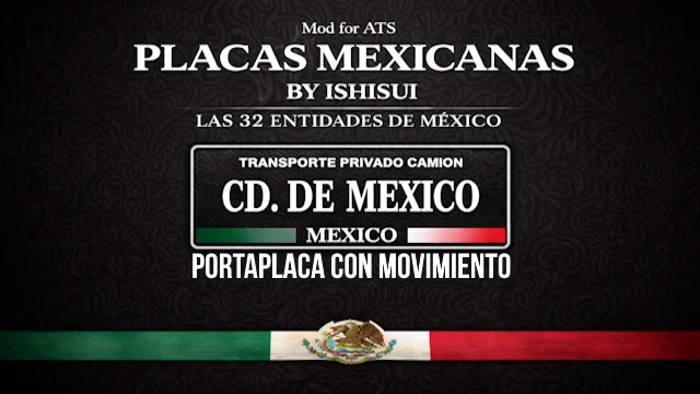 Placas mexicanas con portaplacas (iShisui) para American Truck Simulator