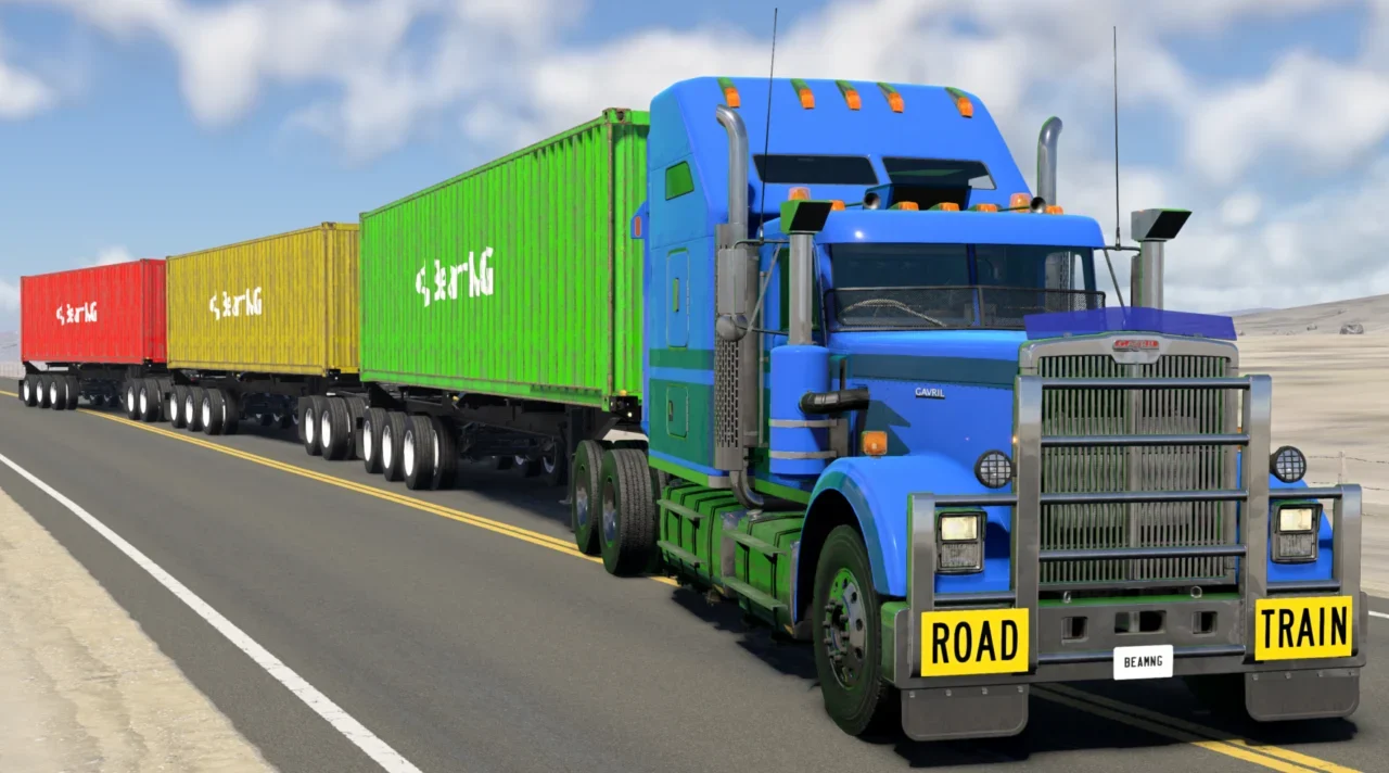 RHD T Series, Road Train Parts, and KMH Gauges for BeamNG.drive