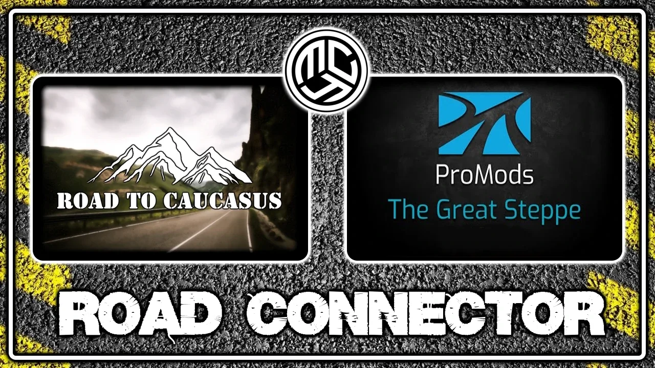 Road to Caucasus + ProMods The Great Steppe Road Connector para Euro Truck Simulator 2