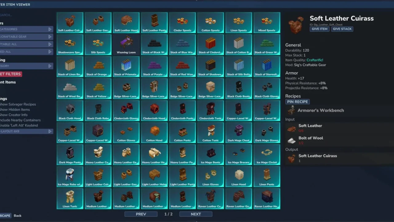 Sig’s Craftables for Hytale