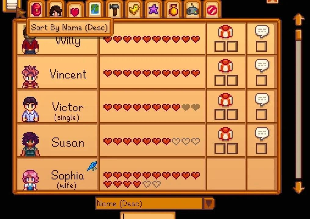 Social Page Order Redux for Stardew Valley