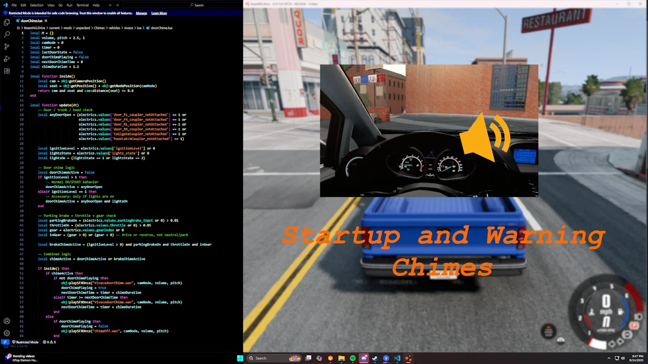 Start Up and Warning Chimes for BeamNG.drive