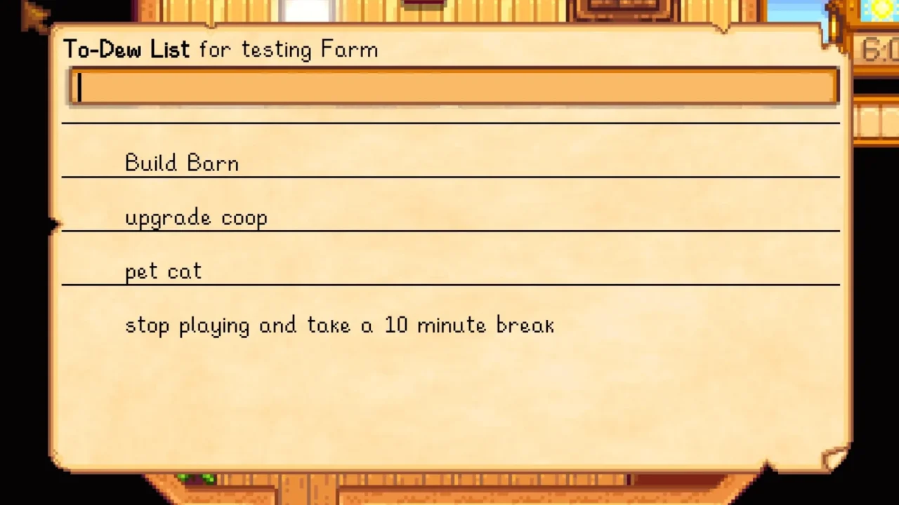 To-Dew for Stardew Valley